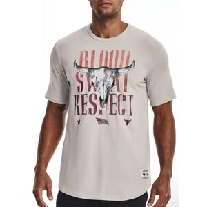 Under Armour Project Rock Outlaw Blood Sweat Respect T Shirt Mens S Loose Fit